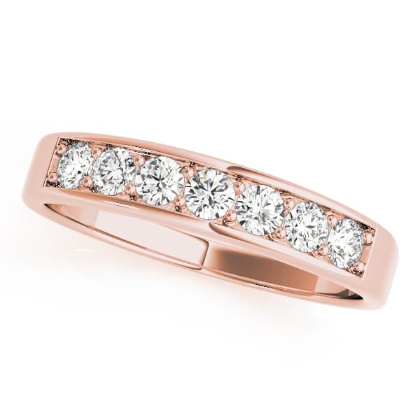 Prong In Channel Wedding Band (0.42 ct. tw.), Front view in rose gold