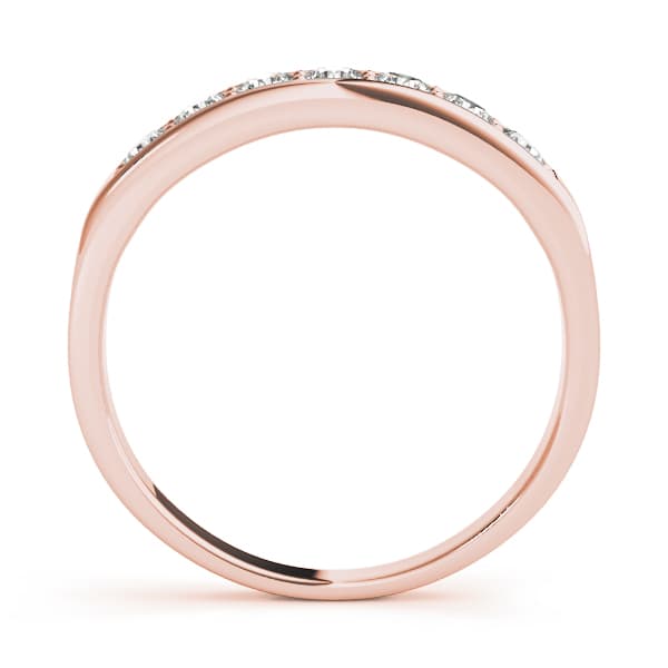 Prong In Channel Wedding Band (0.42 ct. tw.), Side view in rose gold