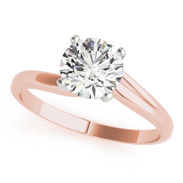 Solitaire Swirl Engagement Ring in Rose gold