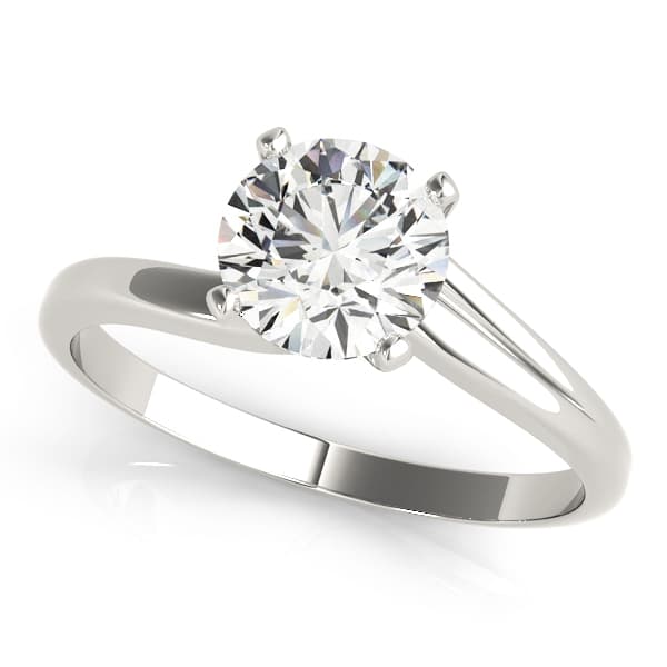 Solitaire Swirl Engagement Ring — style 50078 in 10k White Gold