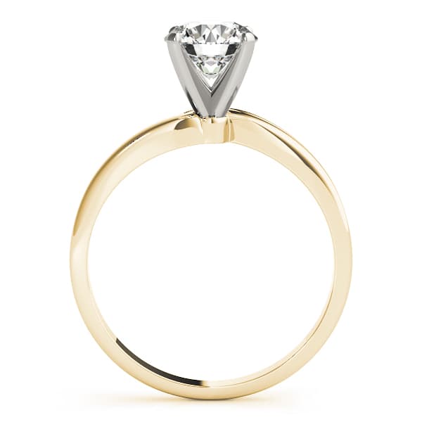 Solitaire Swirl Engagement Ring, style 50078, Side view in yellow gold