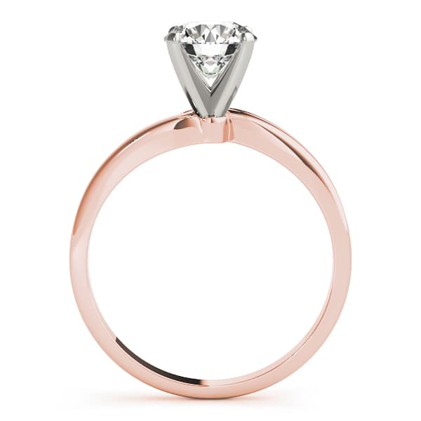 Solitaire Swirl Engagement Ring, style 50078, Side view in rose gold