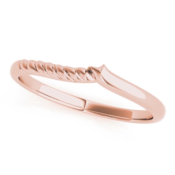 Braided Style Curved Wedding Band, Front view in rose gold