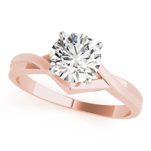 Twisted Shank Solitaire Engagement Ring in Rose gold