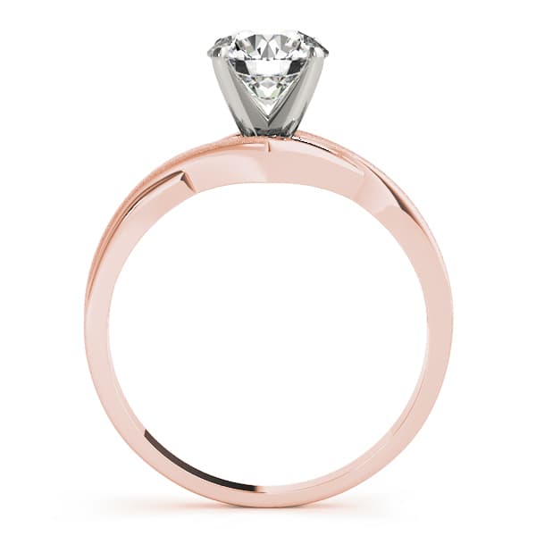 Twisted Shank Solitaire Engagement Ring, style 50083, Side view in rose gold