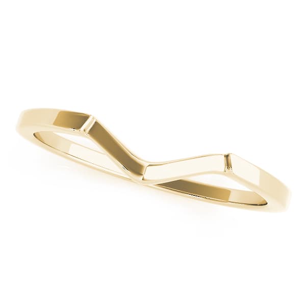 Curved Wedding Band, Front view in yellow gold