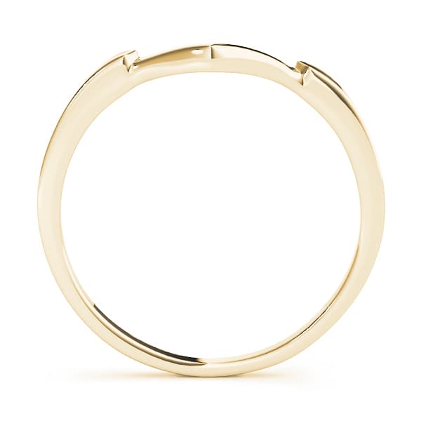 Curved Wedding Band, Side view in yellow gold
