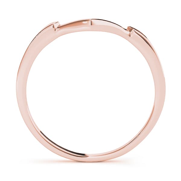 Curved Wedding Band, Side view in rose gold