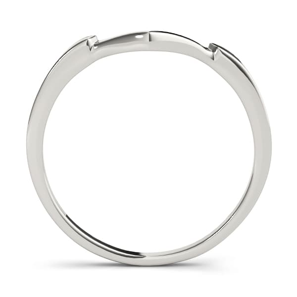 Curved Wedding Band, Side view in white gold or platinum