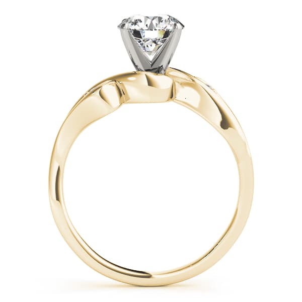 Bypass Peg Head Engagement Ring, style 50085, Side view in yellow gold