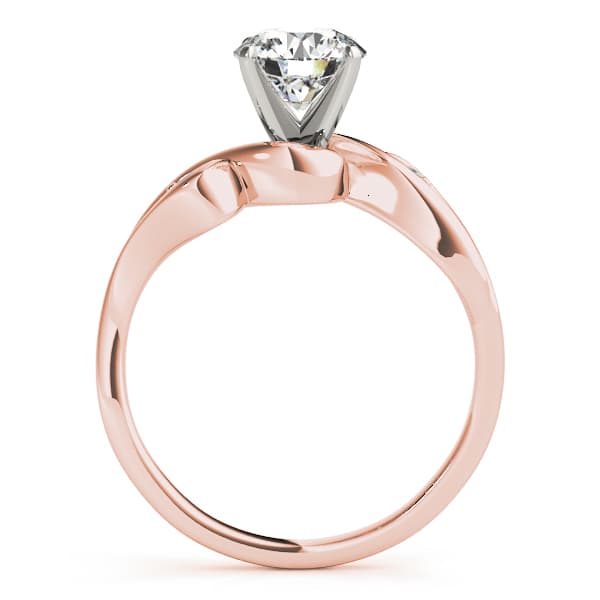 Bypass Peg Head Engagement Ring, style 50085, Side view in rose gold