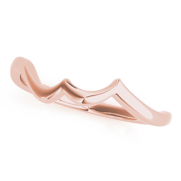 Curved Wedding Band, Front view in rose gold