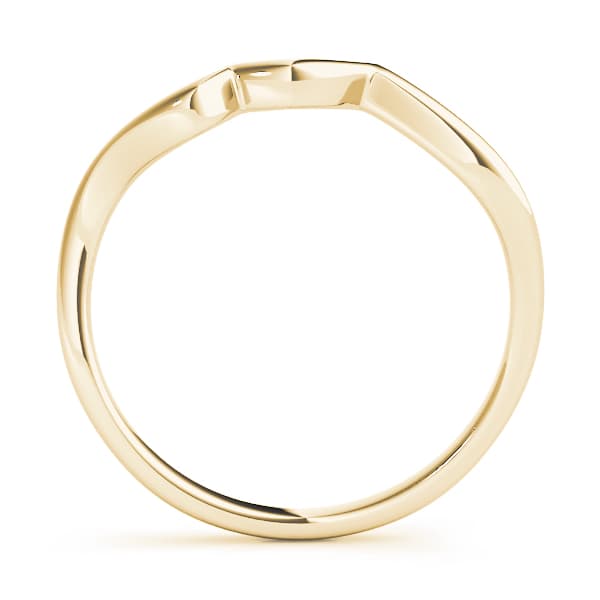 Curved Wedding Band, Side view in yellow gold