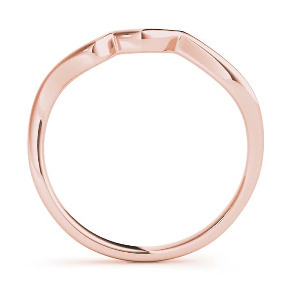 Curved Wedding Band, Side view in rose gold
