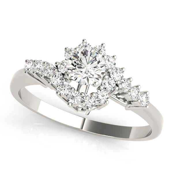 Bypass Halo Peg Head Engagement Ring — style 50088 in 10k White Gold