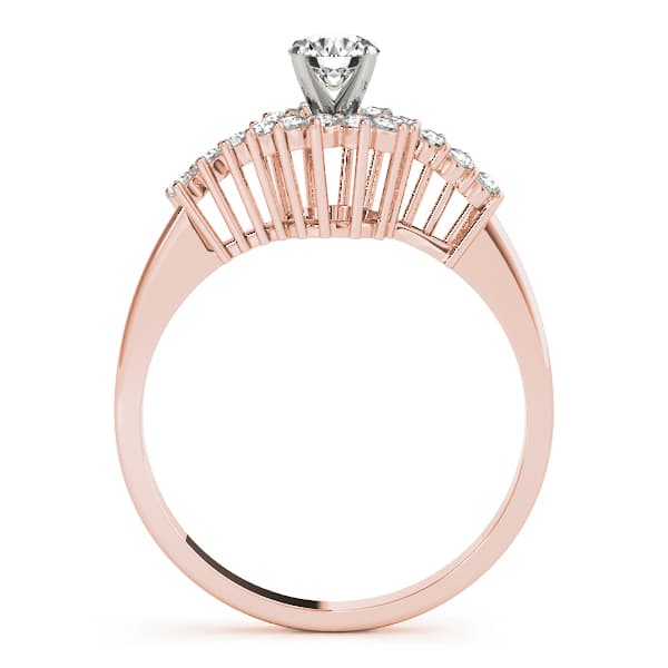 Bypass Halo Peg Head Engagement Ring, style 50088, Side view in rose gold