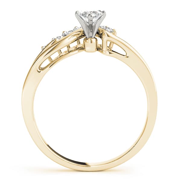 Bypass Peg Head Engagement Ring, style 50097, Side view in yellow gold