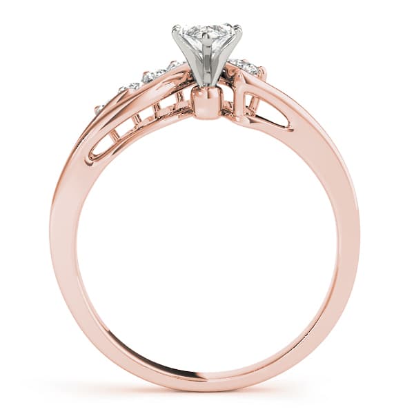 Bypass Peg Head Engagement Ring, style 50097, Side view in rose gold