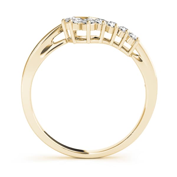 Curved Wedding Band (1/8 ct. tw.), Side view in yellow gold