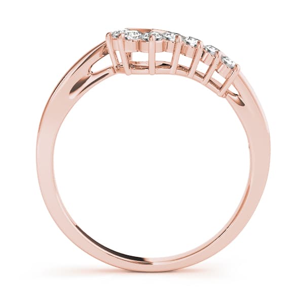 Curved Wedding Band (1/8 ct. tw.), Side view in rose gold