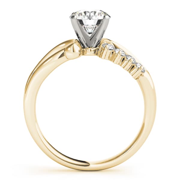 Bypass Peg Head Engagement Ring, style 50102, Side view in yellow gold