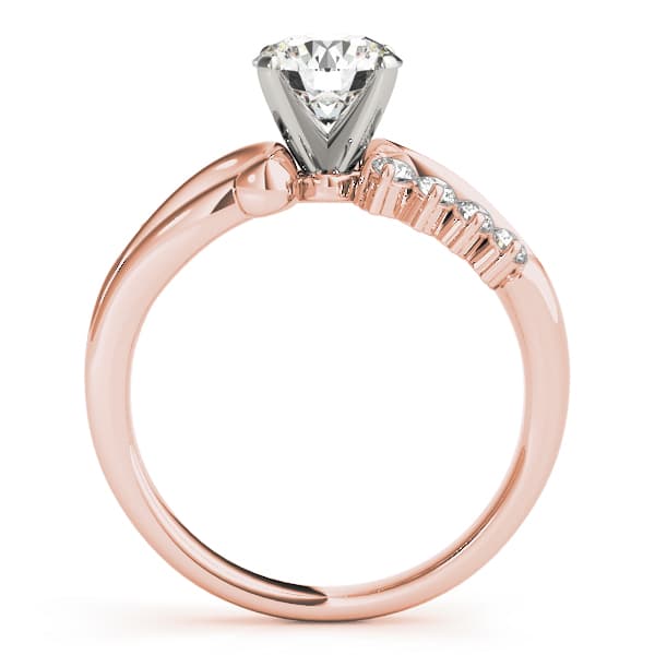 Bypass Peg Head Engagement Ring, style 50102, Side view in rose gold