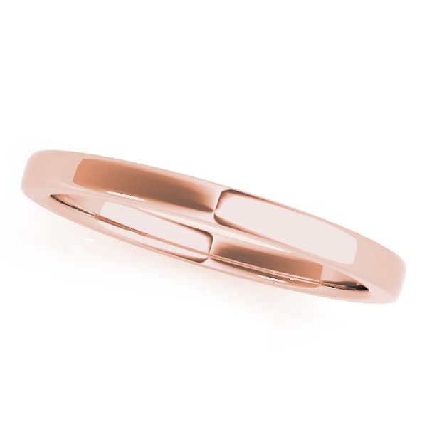 Gold Wedding Band, Front view in rose gold
