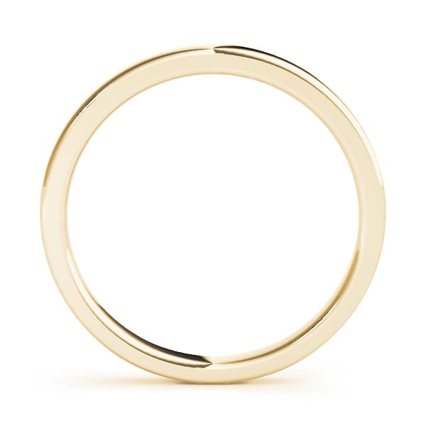 Gold Wedding Band, Top view in yellow gold