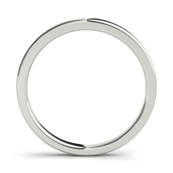 Gold Wedding Band, Top view in white gold or platinum