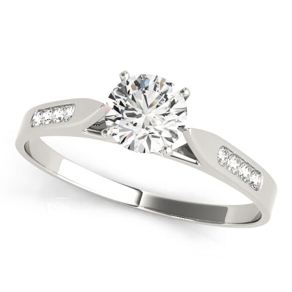 Single Row Channel Set Engagement Ring — style 50120 in 10k White Gold