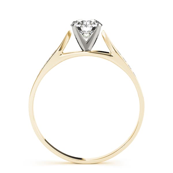 Single Row Channel Set Engagement Ring, style 50120, Side view in yellow gold