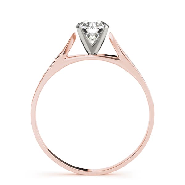 Single Row Channel Set Engagement Ring, style 50120, Side view in rose gold