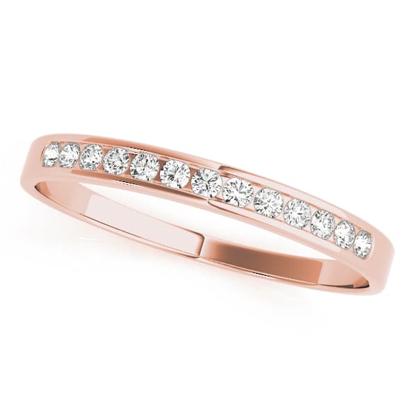 Channel Set Wedding Band (0.08 ct. tw.), Front view in rose gold