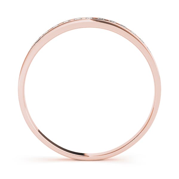 Channel Set Wedding Band (0.08 ct. tw.), Side view in rose gold