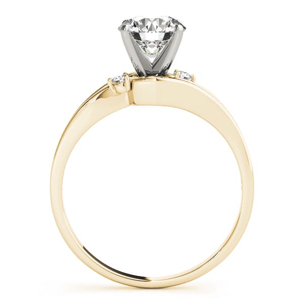 Solitaire Split Shank Engagement Ring, style 50132, Side view in yellow gold