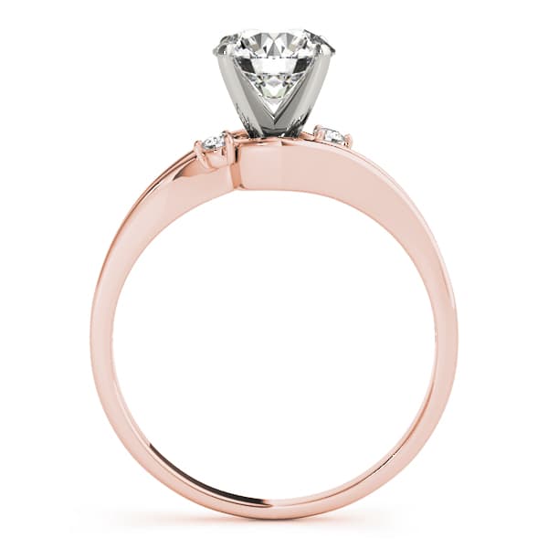 Solitaire Split Shank Engagement Ring, style 50132, Side view in rose gold