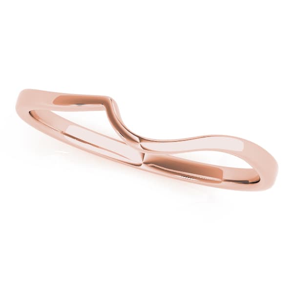 Curved Wedding Band, Front view in rose gold