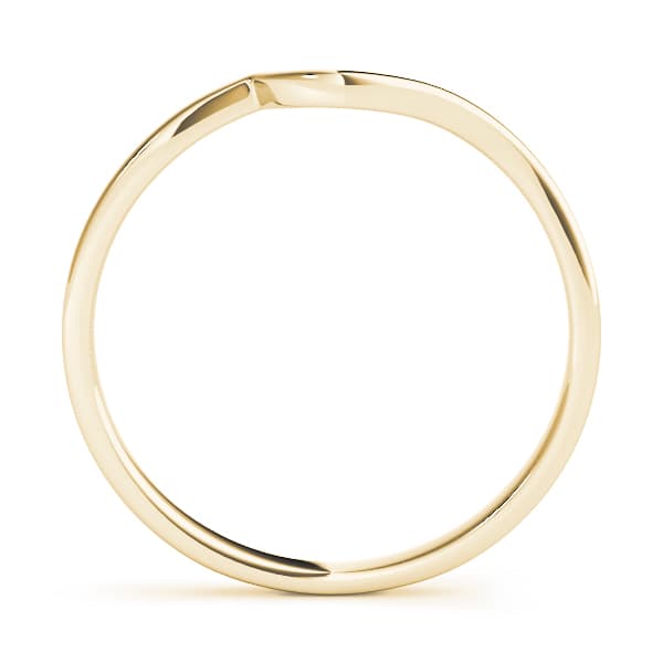 Curved Wedding Band, Side view in yellow gold