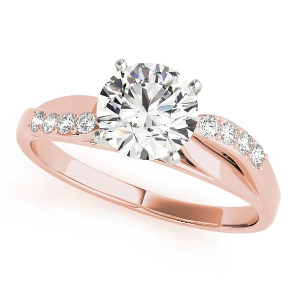 Bypass Split Shank Engagement Ring in Rose gold