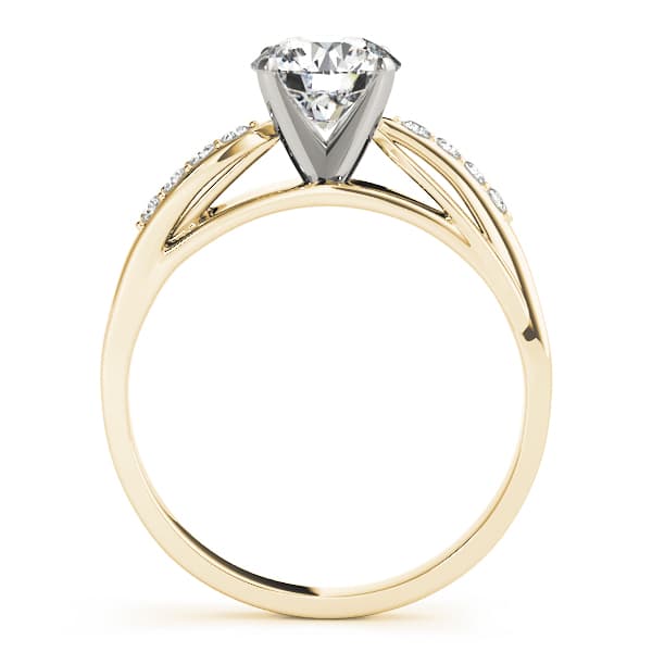 Bypass Split Shank Engagement Ring, style 50139, Side view in yellow gold