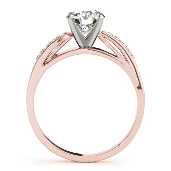 Bypass Split Shank Engagement Ring, style 50139, Side view in rose gold