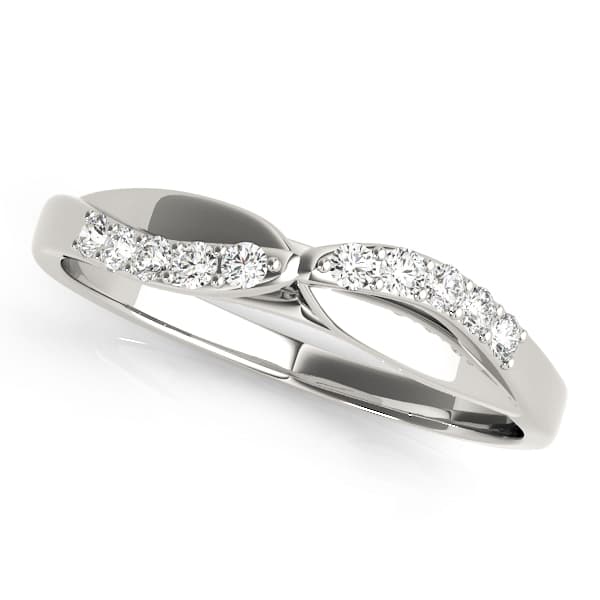 Split Shank Curved Wedding Band — View 1