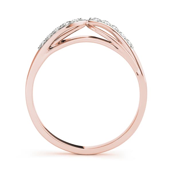 Split Shank Curved Wedding Band (0.1 ct. tw.), Side view in rose gold