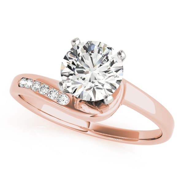 Bypass Channel Set Engagement Ring in Rose gold