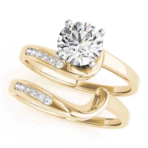 Bypass Channel Set Engagement Ring, style 50141, On hand view in yellow gold