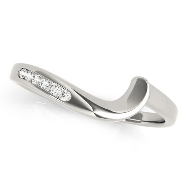 Single Row Curved Wedding Band — View 1