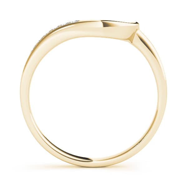 Single Row Curved Wedding Band (0.05 ct. tw.), Side view in yellow gold