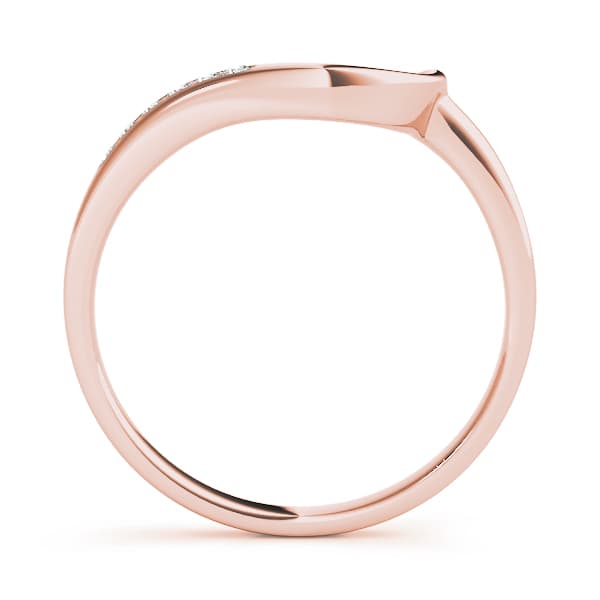 Single Row Curved Wedding Band (0.05 ct. tw.), Side view in rose gold