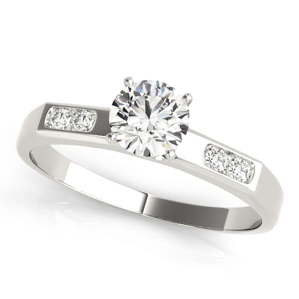 Single Row Channel Set Peg Head Engagement Ring — style 50152 in 10k White Gold