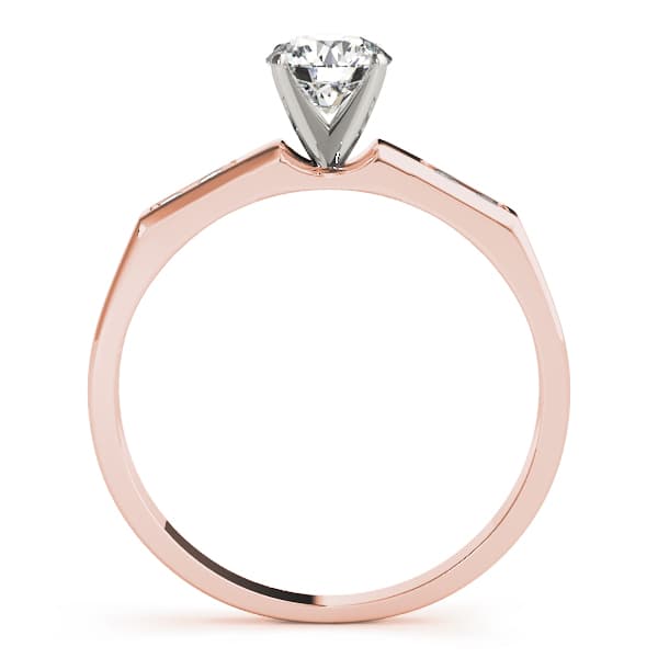 Single Row Channel Set Peg Head Engagement Ring, style 50152, Side view in rose gold